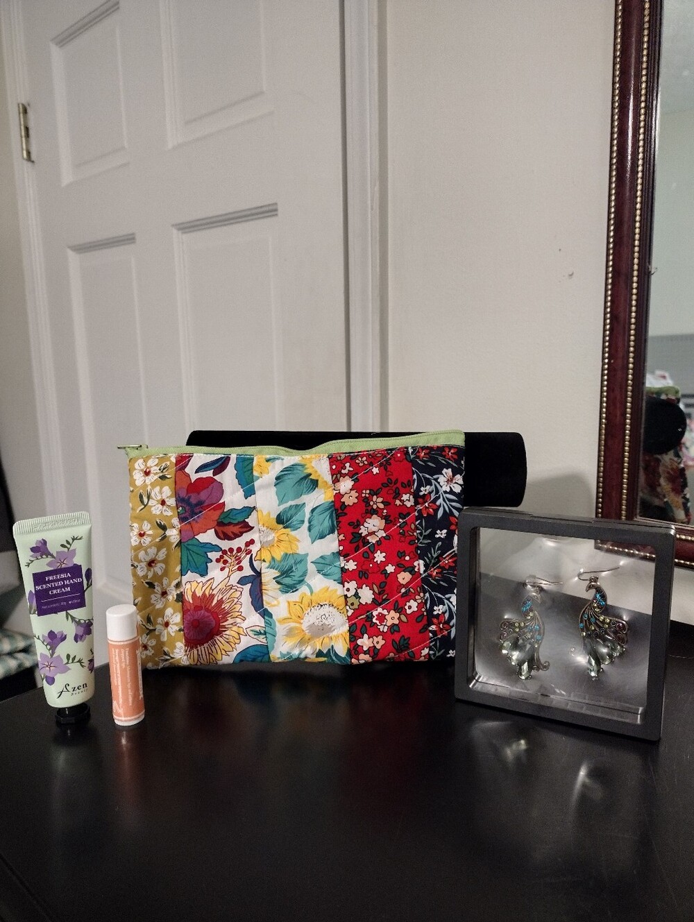 Homemade Cosmetics Bag Lotion And Earrings